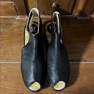 Fly London Black Peep Toe Sandals